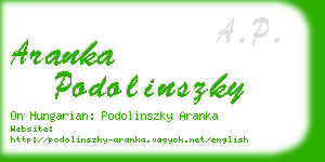 aranka podolinszky business card